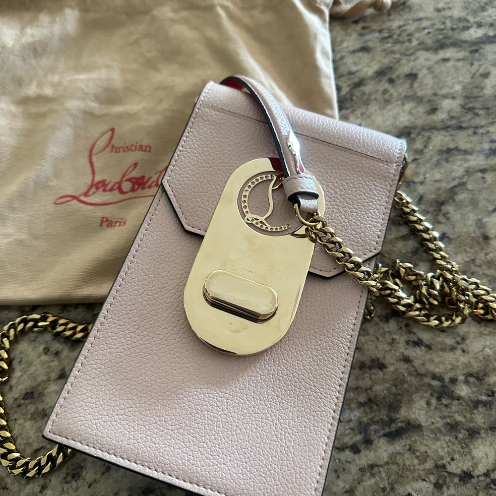 Christian Louboutin Light Pink Crossbody with Gold Chain